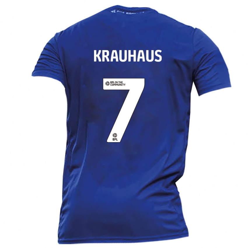 נשים Ben Krauhaus #7 כחול לבן הרחק ג'רזי 2025/26 חולצה קצרה