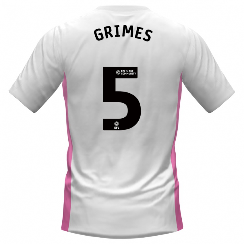 נשים Jamie Grimes #5 לבן אדום הרחק ג'רזי 2025/26 חולצה קצרה