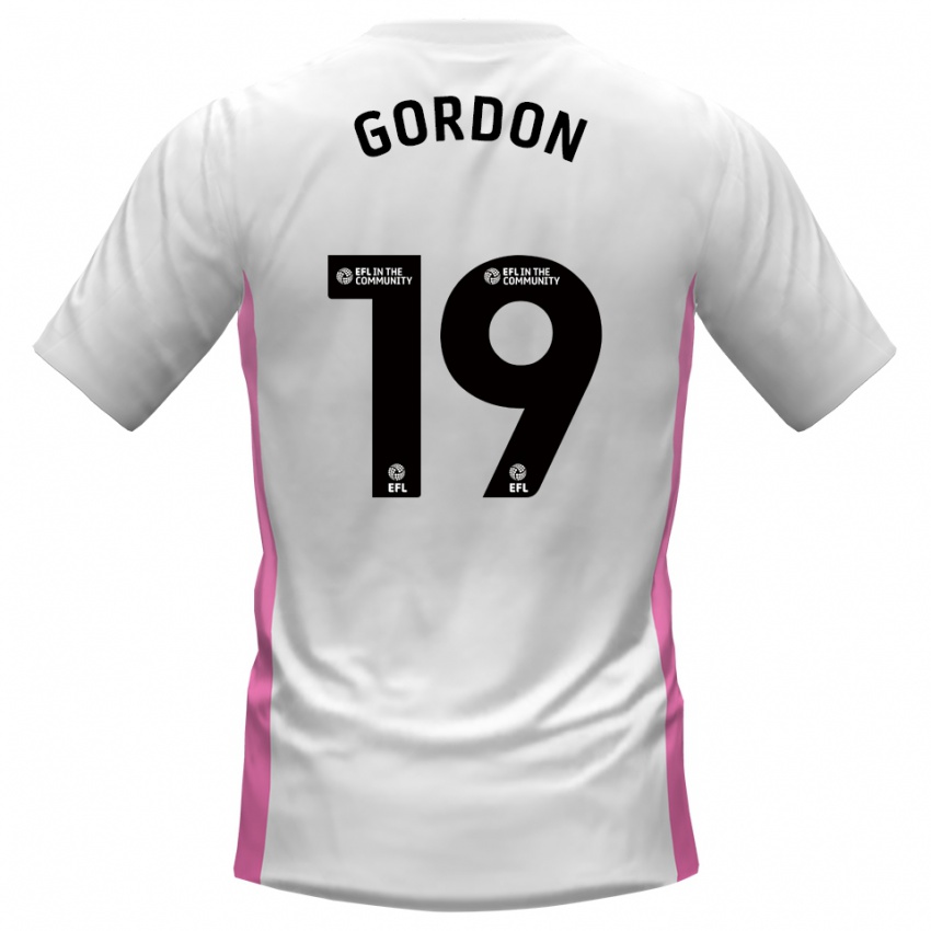 נשים Lewis Gordon #19 לבן אדום הרחק ג'רזי 2025/26 חולצה קצרה