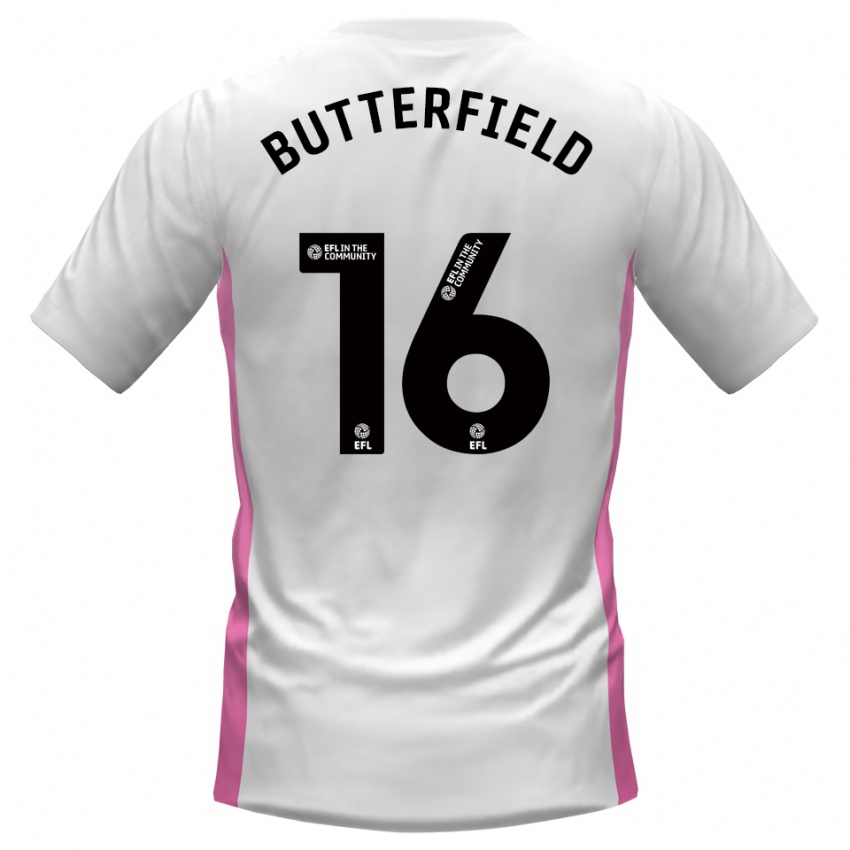 נשים Luke Butterfield #16 לבן אדום הרחק ג'רזי 2025/26 חולצה קצרה