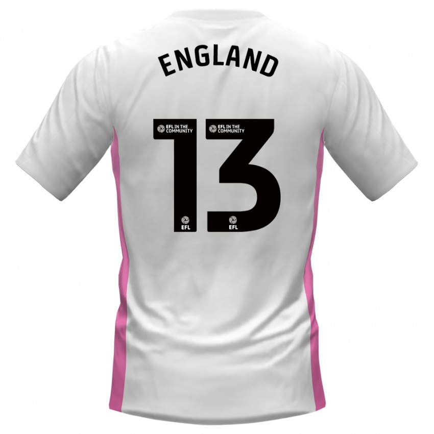 נשים Kurtis England #13 לבן אדום הרחק ג'רזי 2025/26 חולצה קצרה