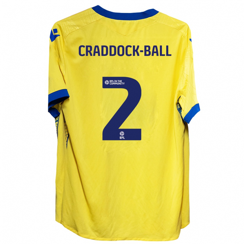 נשים Jac Craddock-Ball #2 צהוב כחול הרחק ג'רזי 2025/26 חולצה קצרה