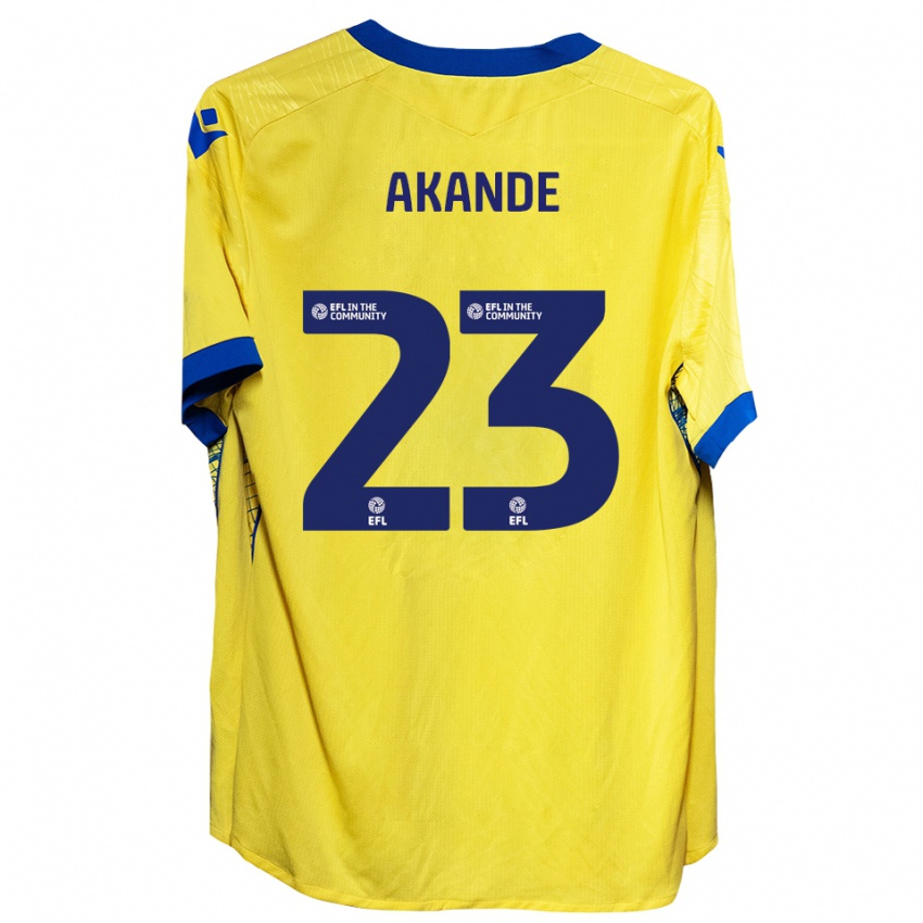 נשים Adrian Akande #23 צהוב כחול הרחק ג'רזי 2025/26 חולצה קצרה