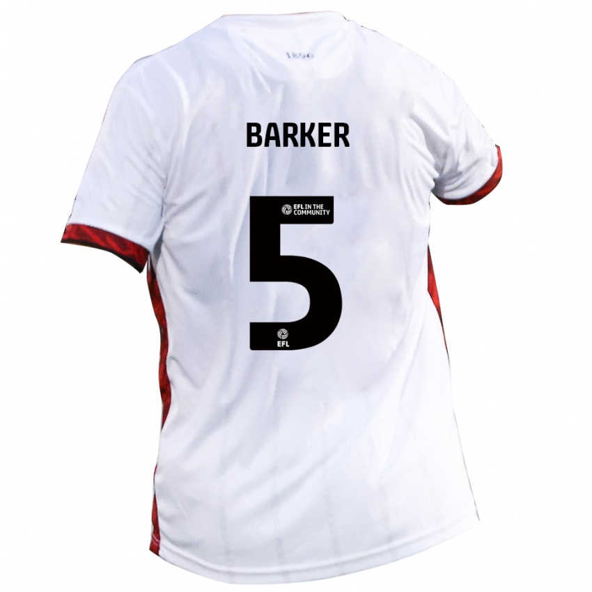 נשים צ'ארלי בארקר #5 לבן אדום שחור הרחק ג'רזי 2025/26 חולצה קצרה