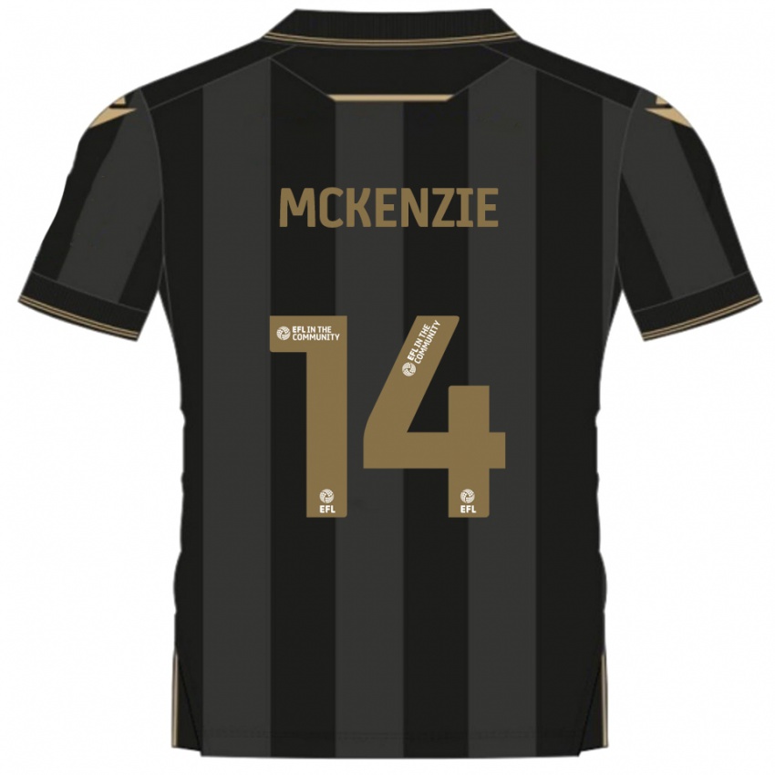 נשים רובי מקנזי #14 שחור זהב הרחק ג'רזי 2025/26 חולצה קצרה