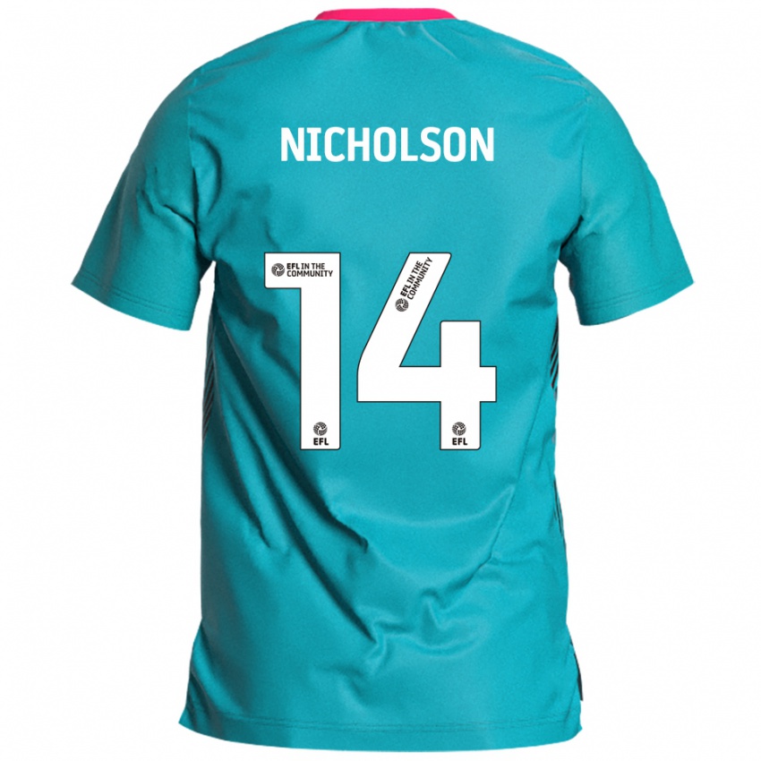 נשים Charlie Nicholson #14 תכלת ורוד הרחק ג'רזי 2025/26 חולצה קצרה