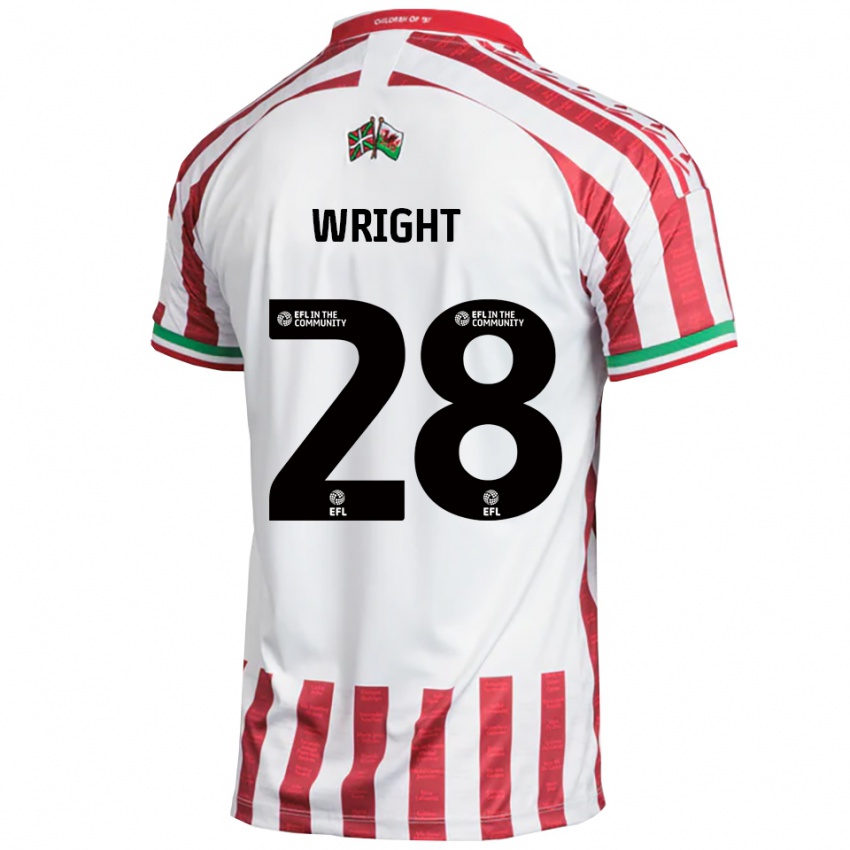 נשים ג'ורדן רייט #28 אדום לבן הרחק ג'רזי 2025/26 חולצה קצרה