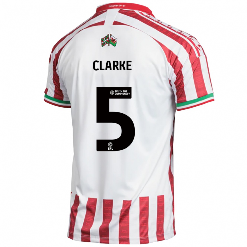 נשים James Clarke #5 אדום לבן הרחק ג'רזי 2025/26 חולצה קצרה