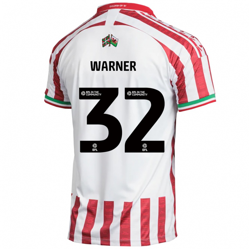 נשים ג׳יידן וורנר #32 אדום לבן הרחק ג'רזי 2025/26 חולצה קצרה