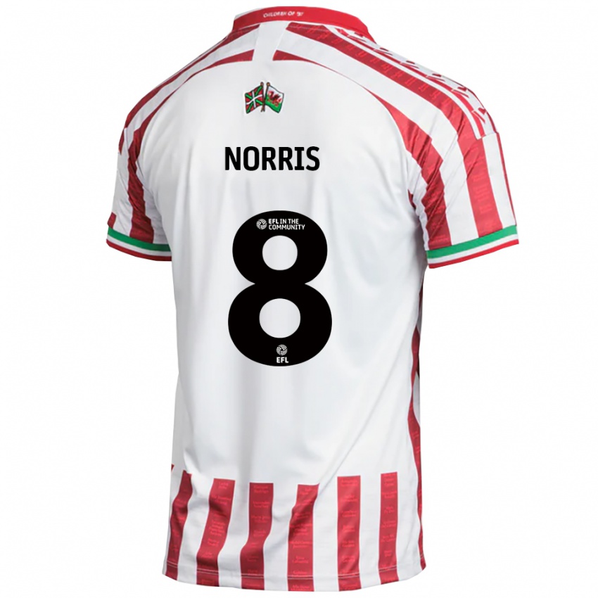 נשים ג׳ק נוריס #8 אדום לבן הרחק ג'רזי 2025/26 חולצה קצרה