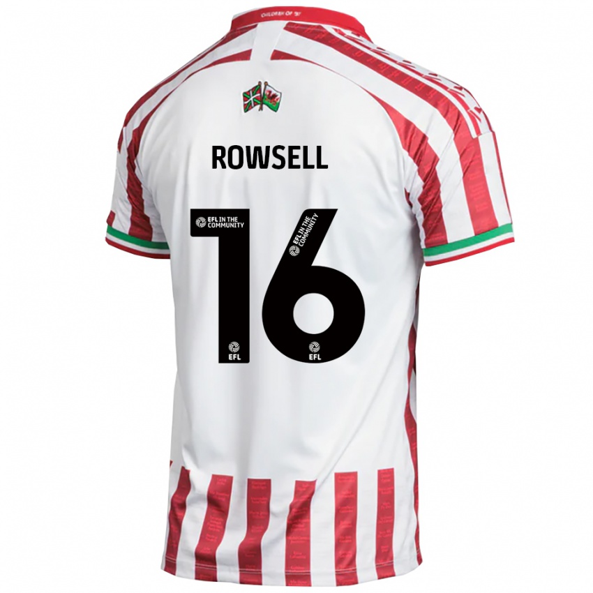 נשים Declan Rowsell #16 אדום לבן הרחק ג'רזי 2025/26 חולצה קצרה