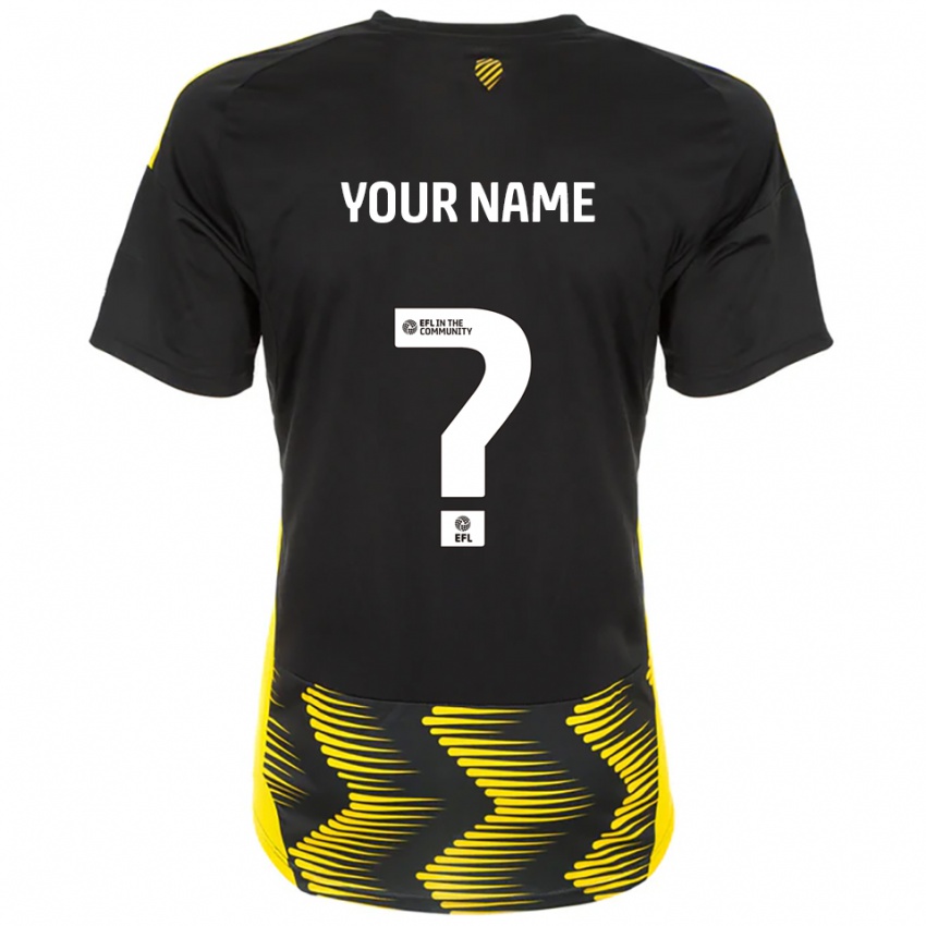 נשים השם שלך #0 שחור צהוב הרחק ג'רזי 2025/26 חולצה קצרה