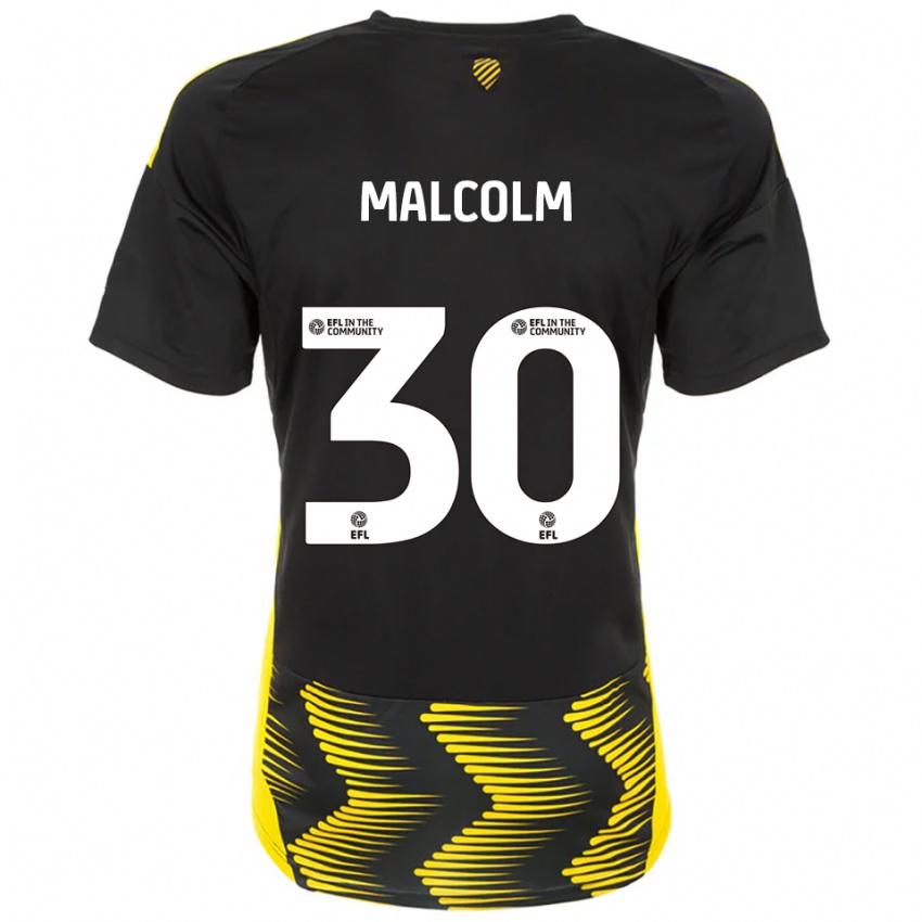 נשים קיירל מלקולם #30 שחור צהוב הרחק ג'רזי 2025/26 חולצה קצרה