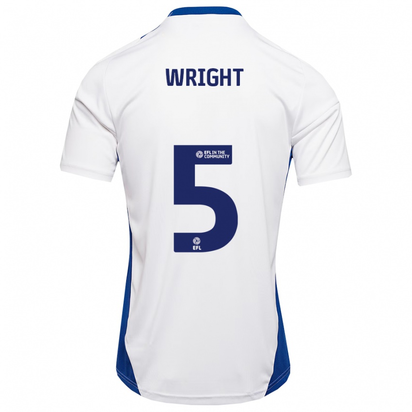 נשים Will Wright #5 לבן כחול הרחק ג'רזי 2025/26 חולצה קצרה