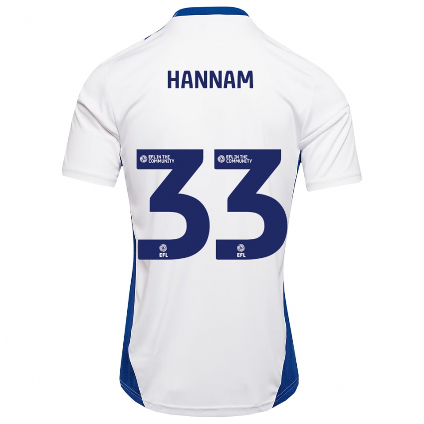 נשים Shawna Hannam #33 לבן כחול הרחק ג'רזי 2025/26 חולצה קצרה