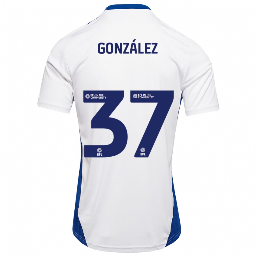 נשים דני גונסאלס #37 לבן כחול הרחק ג'רזי 2025/26 חולצה קצרה