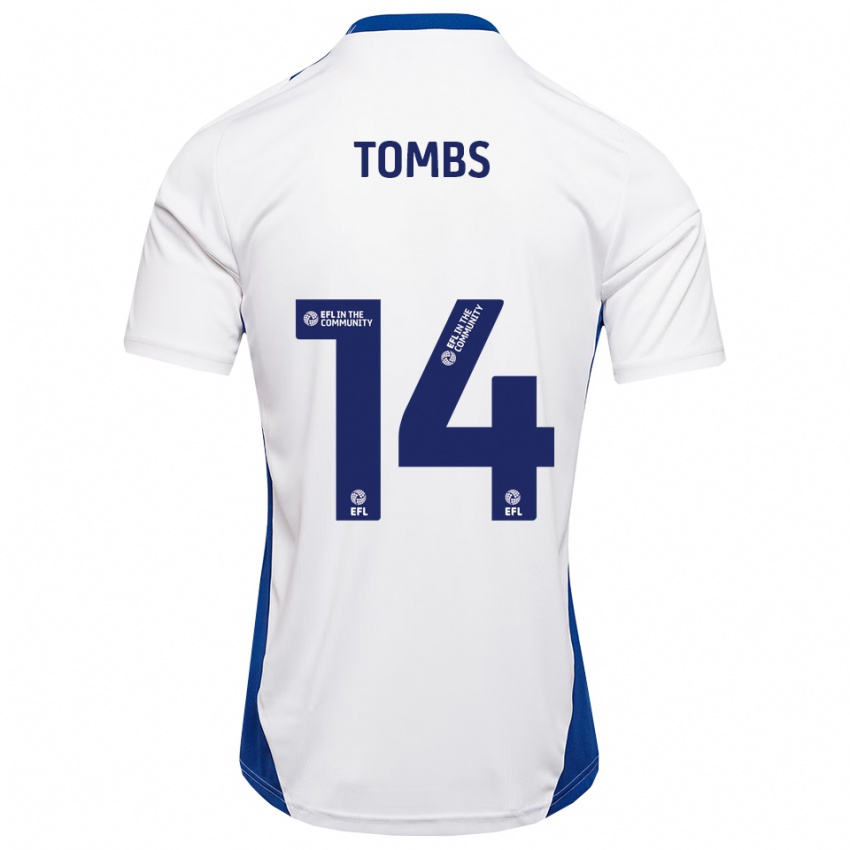 נשים Finlay Tombs #14 לבן כחול הרחק ג'רזי 2025/26 חולצה קצרה