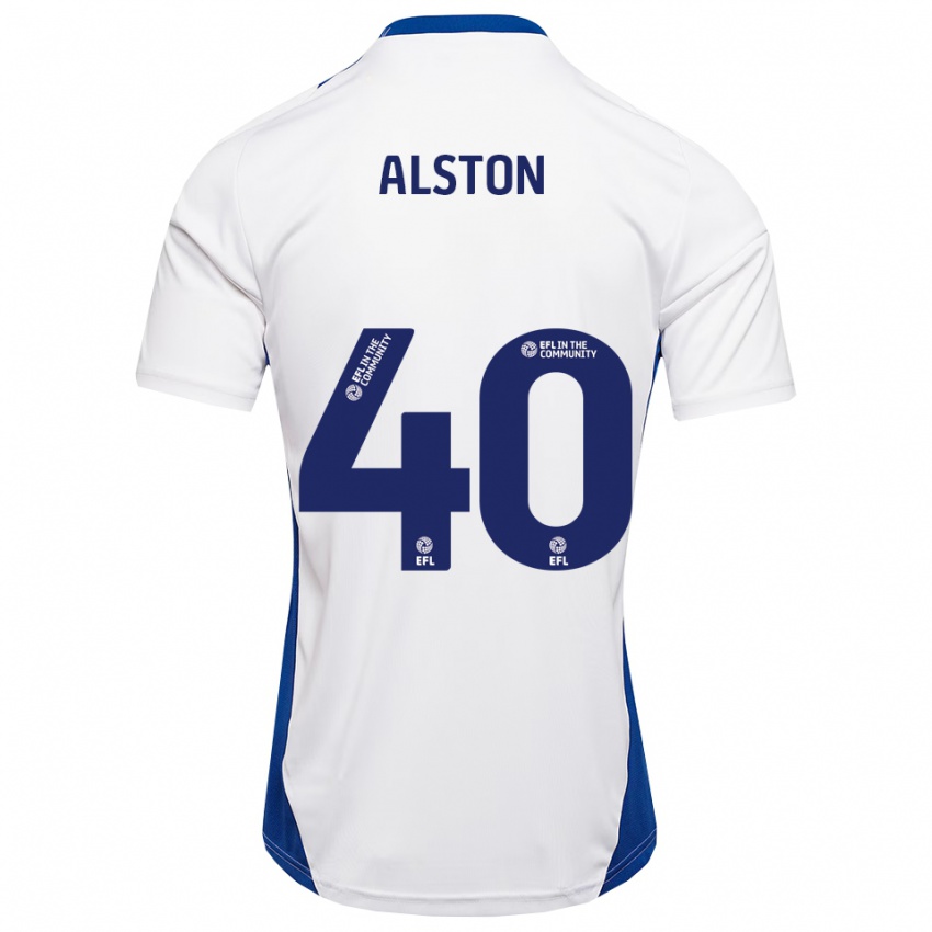 נשים ג'ורג' אלסטון #40 לבן כחול הרחק ג'רזי 2025/26 חולצה קצרה