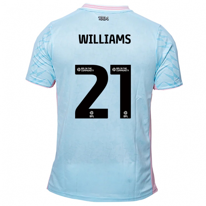 נשים Josh Williams #21 תכלת ורוד הרחק ג'רזי 2025/26 חולצה קצרה