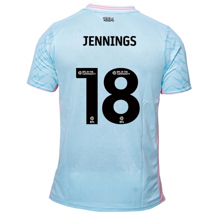 נשים קונור ג'נינגס #18 תכלת ורוד הרחק ג'רזי 2025/26 חולצה קצרה