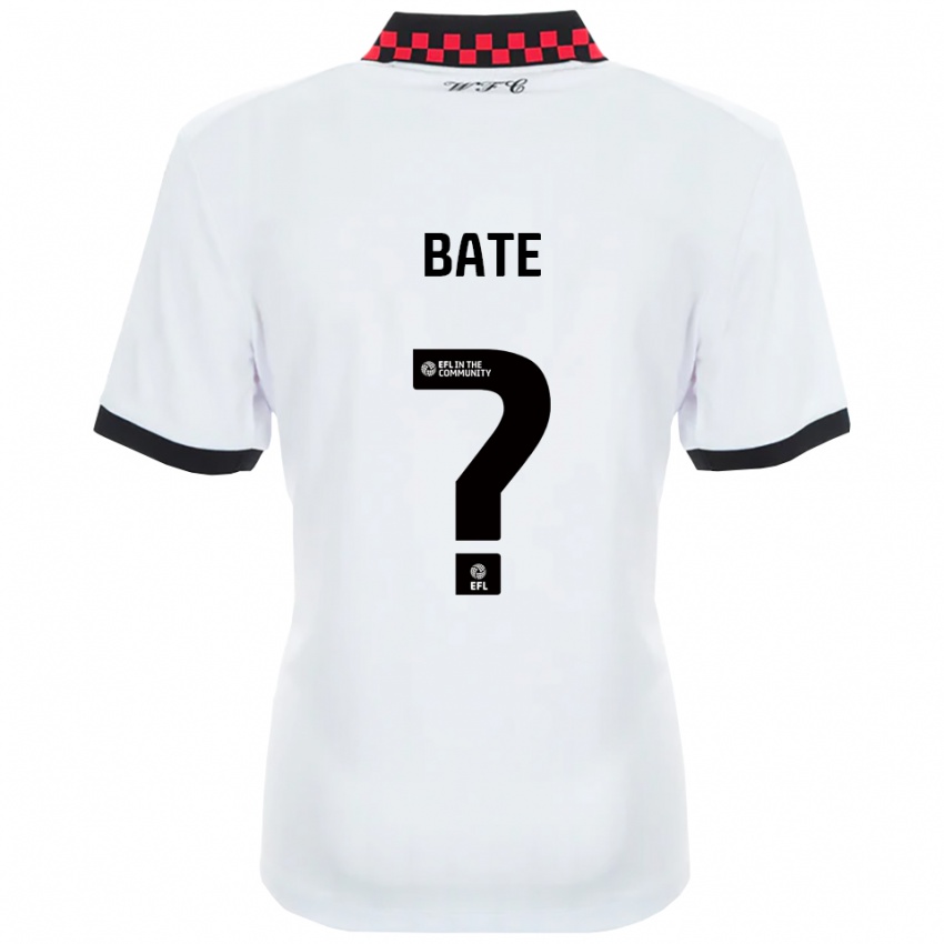 נשים Rhiannon Bate #0 לבן שחור הרחק ג'רזי 2025/26 חולצה קצרה