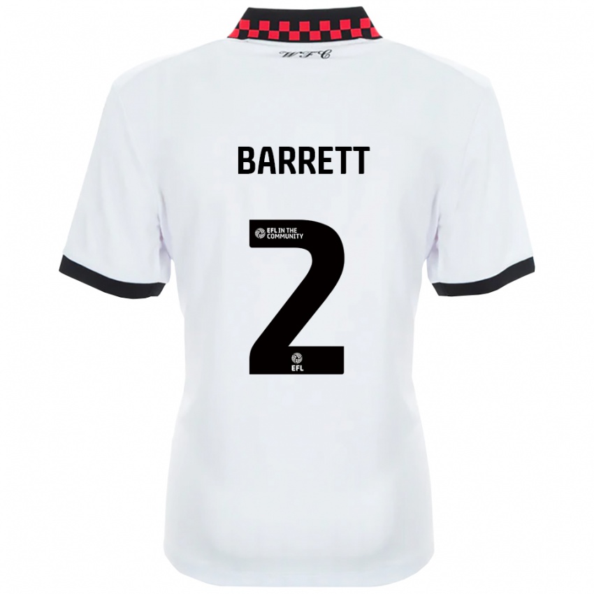 נשים Connor Barrett #2 לבן שחור הרחק ג'רזי 2025/26 חולצה קצרה