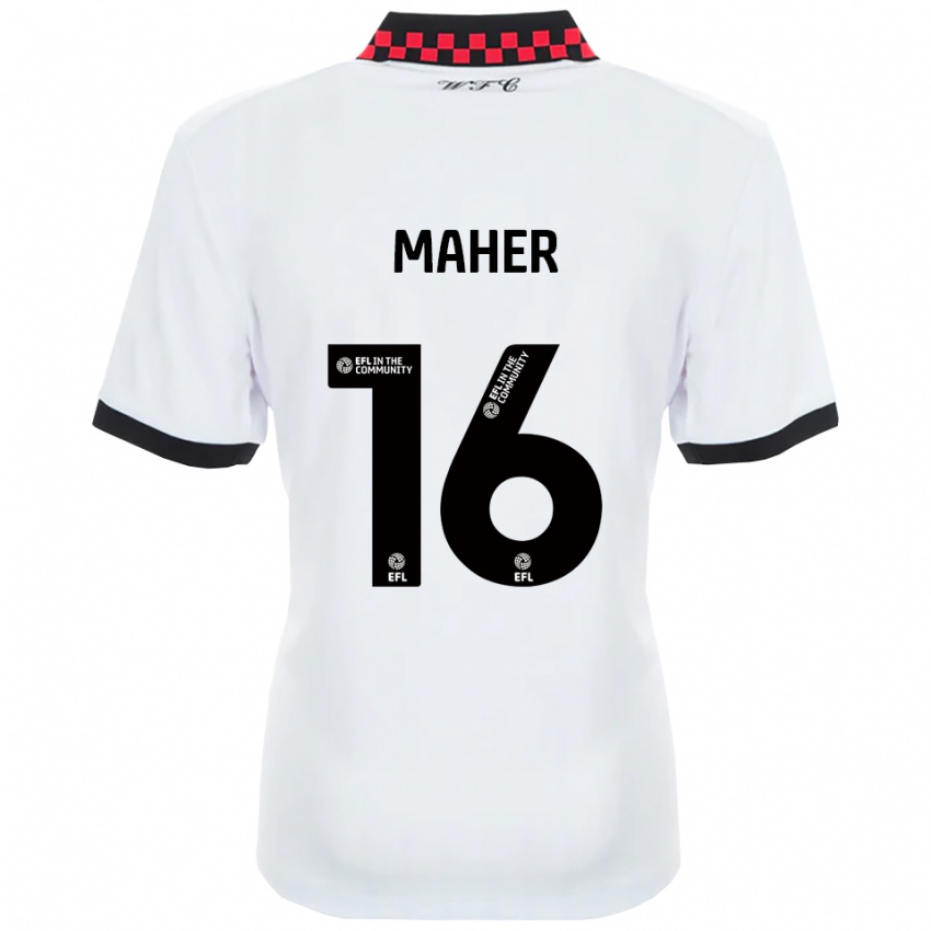 נשים Ronan Maher #16 לבן שחור הרחק ג'רזי 2025/26 חולצה קצרה