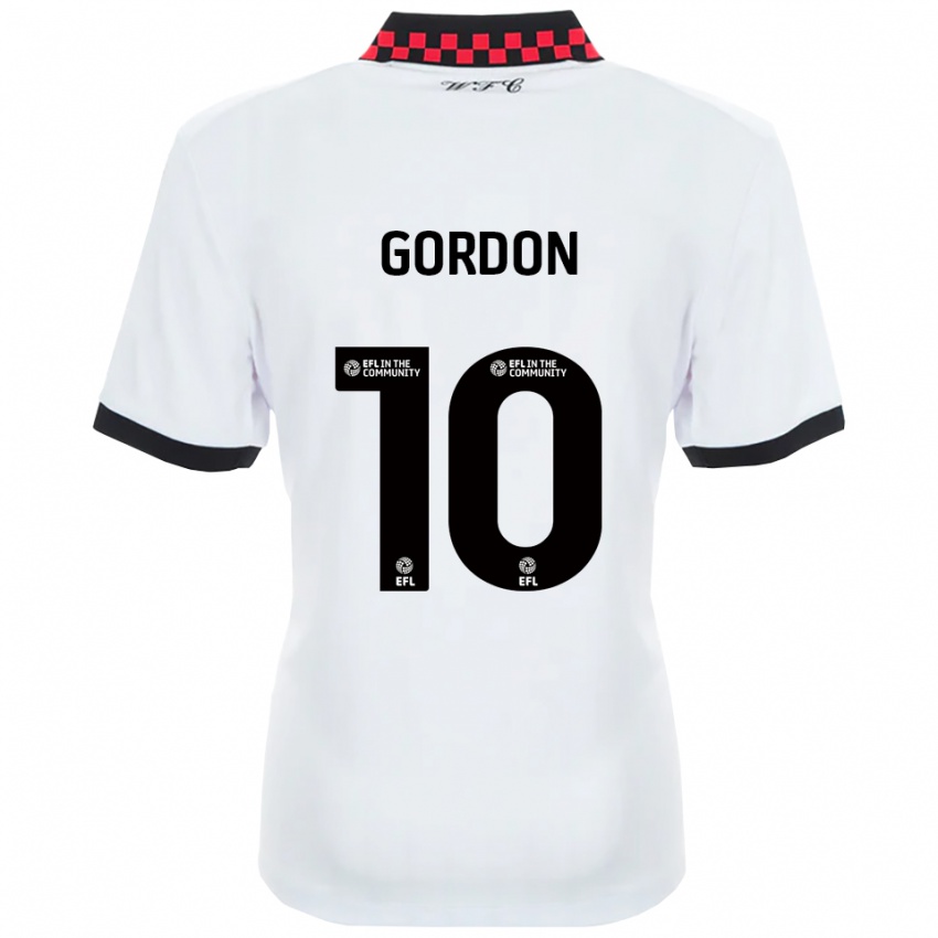 נשים Josh Gordon #10 לבן שחור הרחק ג'רזי 2025/26 חולצה קצרה