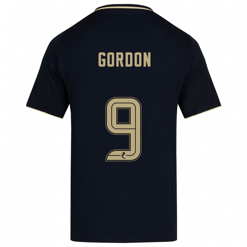 נשים לורן גורדון #9 כחול נייבי זהב הרחק ג'רזי 2025/26 חולצה קצרה