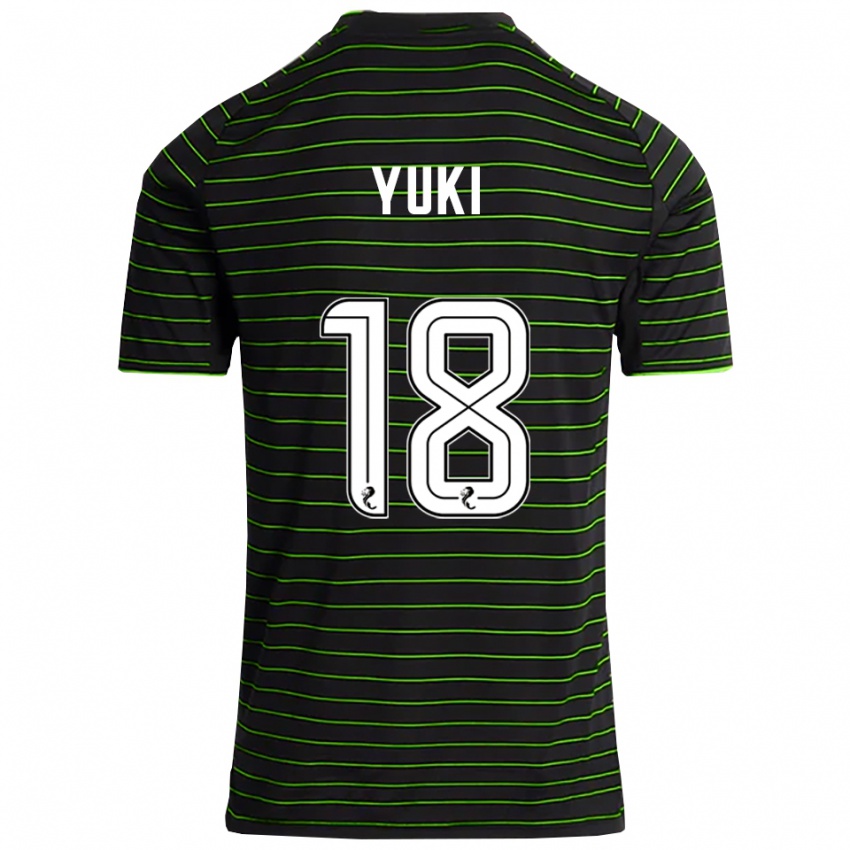נשים יוקי קובאיאשי #18 שחור ירוק הרחק ג'רזי 2025/26 חולצה קצרה