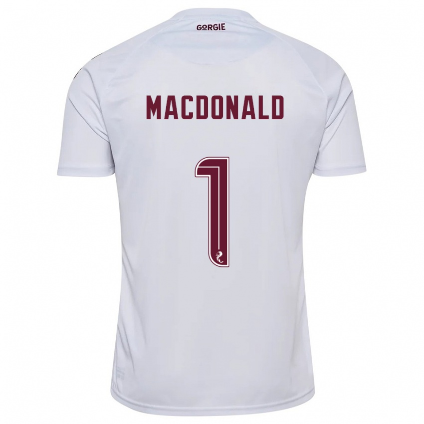 נשים Jamie Macdonald #1 לבן בורדו הרחק ג'רזי 2025/26 חולצה קצרה