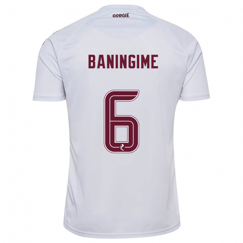 נשים Beni Baningime #6 לבן בורדו הרחק ג'רזי 2025/26 חולצה קצרה