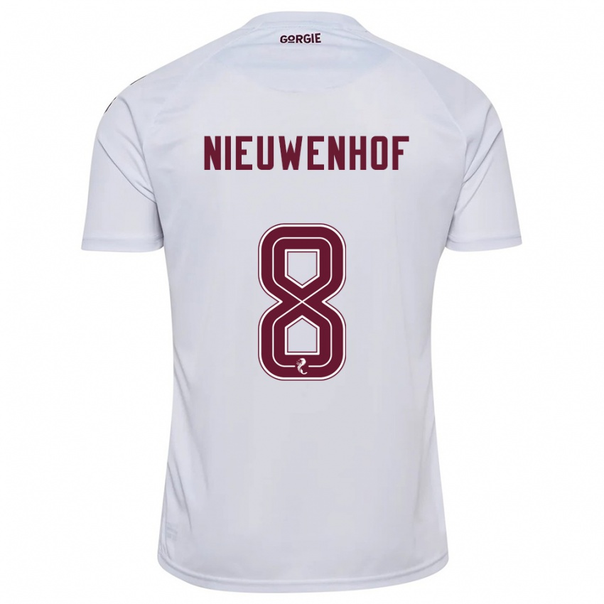 נשים קאלם ניאוונהוף #8 לבן בורדו הרחק ג'רזי 2025/26 חולצה קצרה