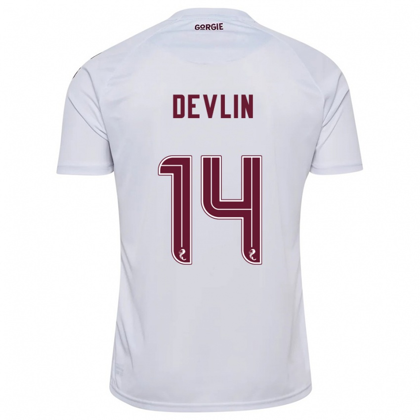 נשים Cammy Devlin #14 לבן בורדו הרחק ג'רזי 2025/26 חולצה קצרה