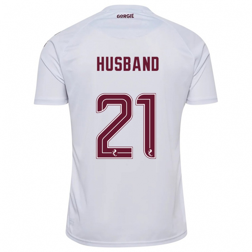 נשים ארין האסבנד #21 לבן בורדו הרחק ג'רזי 2025/26 חולצה קצרה