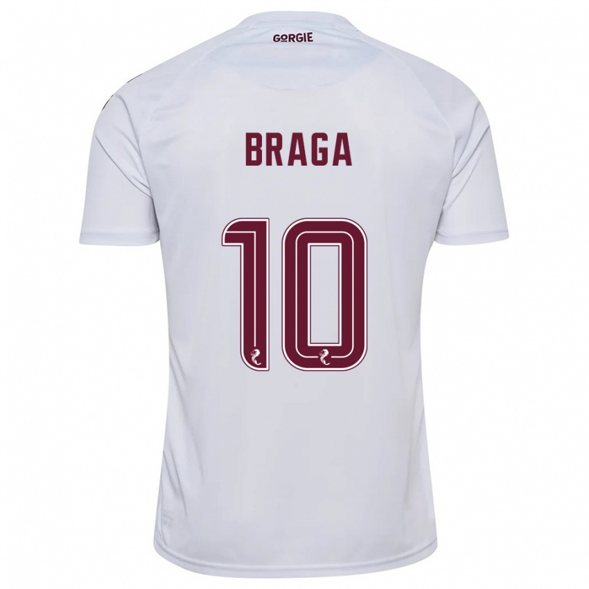 נשים קלאודיו בראגה #10 לבן בורדו הרחק ג'רזי 2025/26 חולצה קצרה