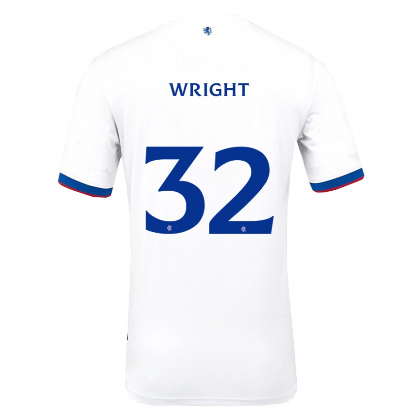 נשים קירן רייט #32 לבן אדום כחול הרחק ג'רזי 2025/26 חולצה קצרה