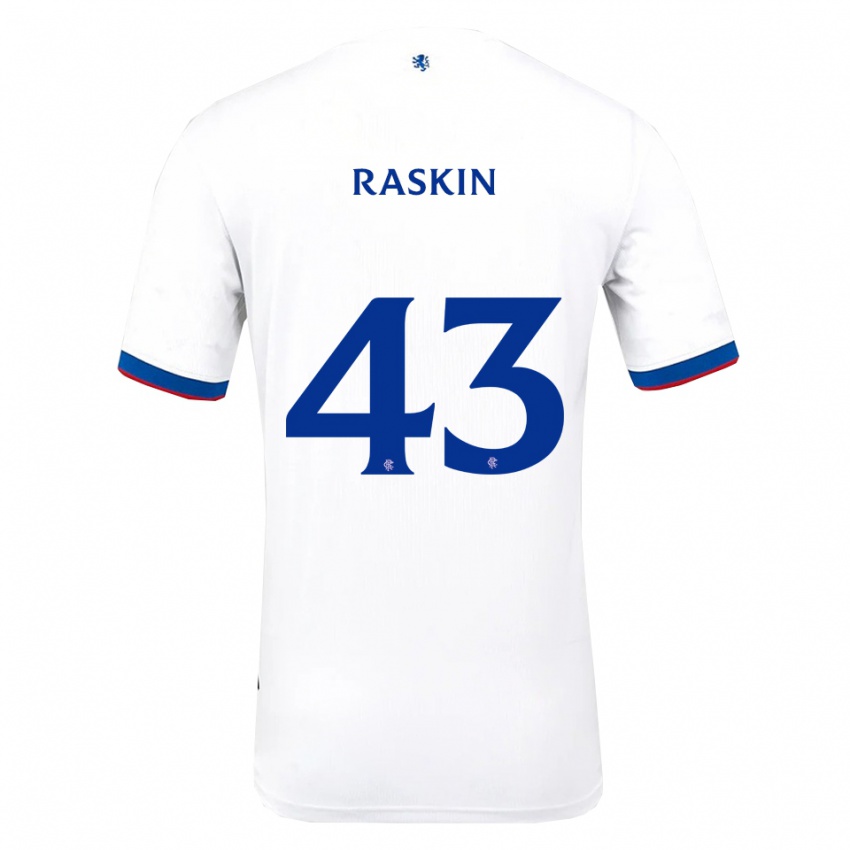 נשים ניקולאס רסקין #43 לבן אדום כחול הרחק ג'רזי 2025/26 חולצה קצרה