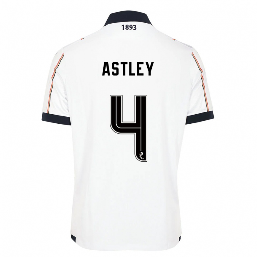 נשים ראיין אסטלי #4 לבן כחול נייבי אדום הרחק ג'רזי 2025/26 חולצה קצרה