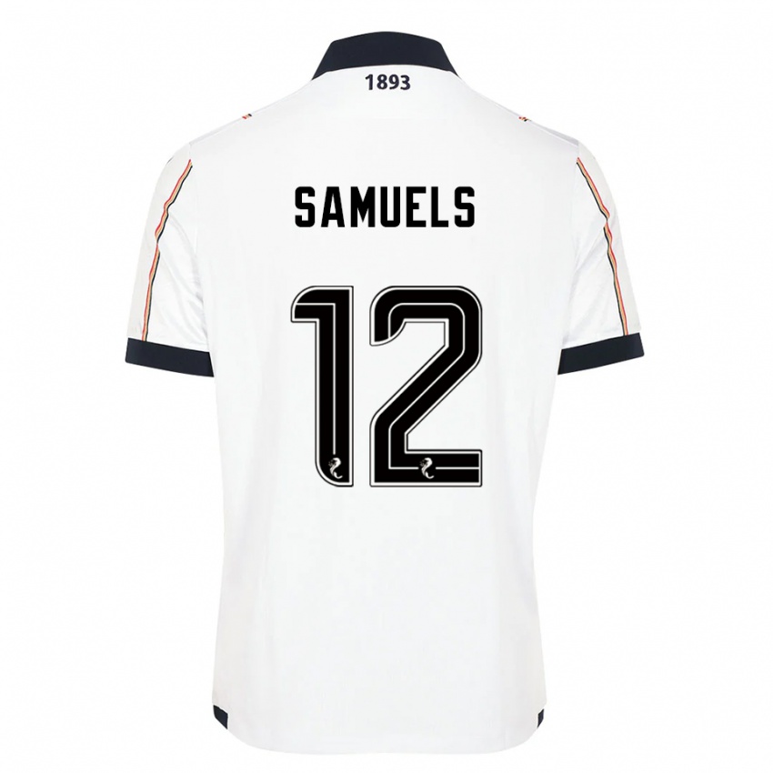 נשים אימרי סמואלס #12 לבן כחול נייבי אדום הרחק ג'רזי 2025/26 חולצה קצרה