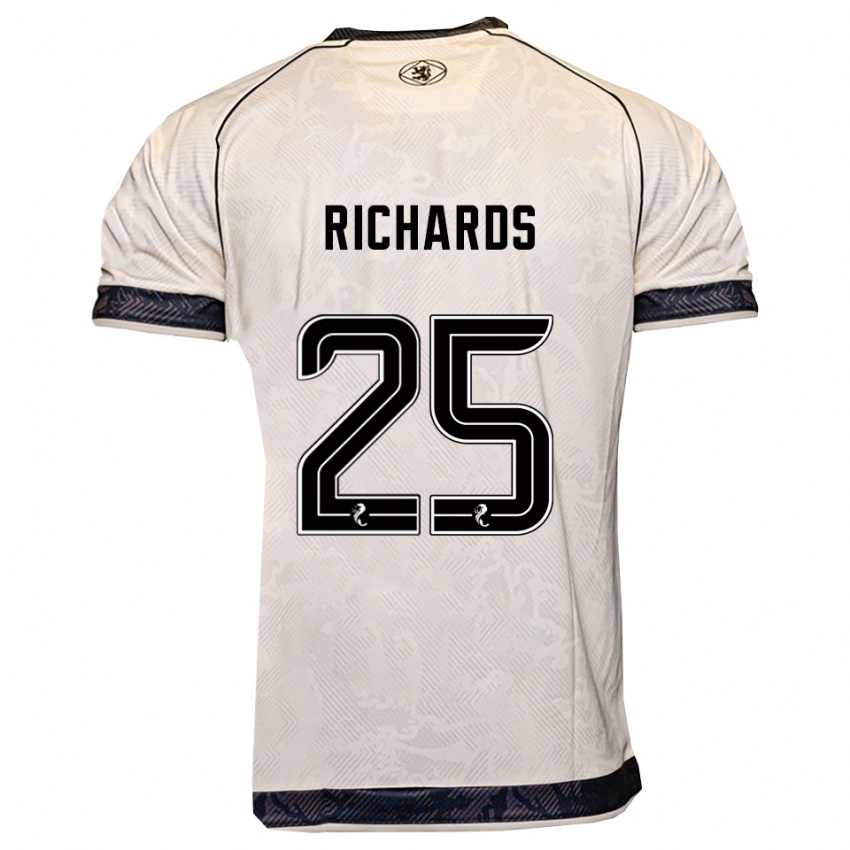 נשים Dave Richards #25 לבן שחור הרחק ג'רזי 2025/26 חולצה קצרה