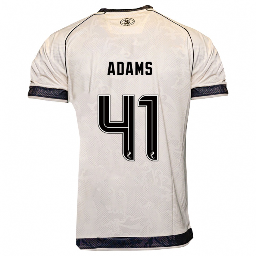 נשים רואיירי אדמס #41 לבן שחור הרחק ג'רזי 2025/26 חולצה קצרה