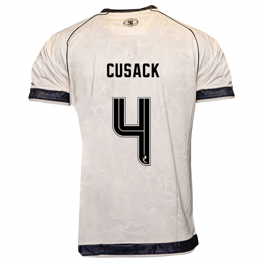 נשים אבי קיוזאק #4 לבן שחור הרחק ג'רזי 2025/26 חולצה קצרה