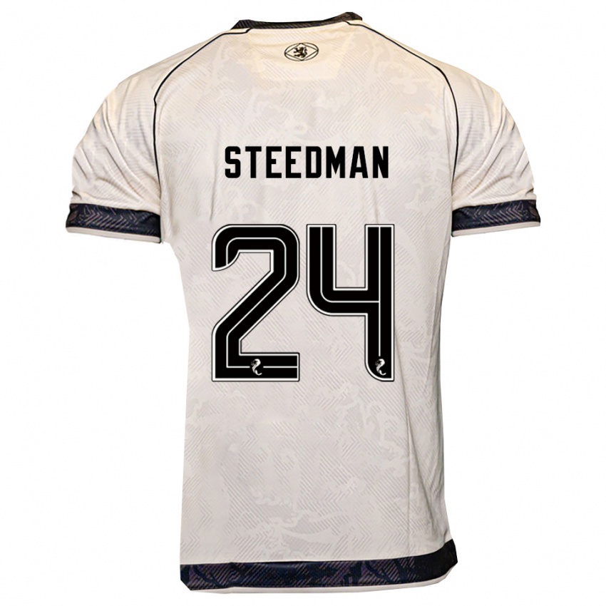 נשים Laura Steedman #24 לבן שחור הרחק ג'רזי 2025/26 חולצה קצרה