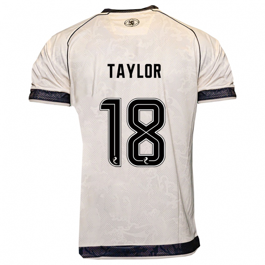 נשים Amy Taylor #18 לבן שחור הרחק ג'רזי 2025/26 חולצה קצרה