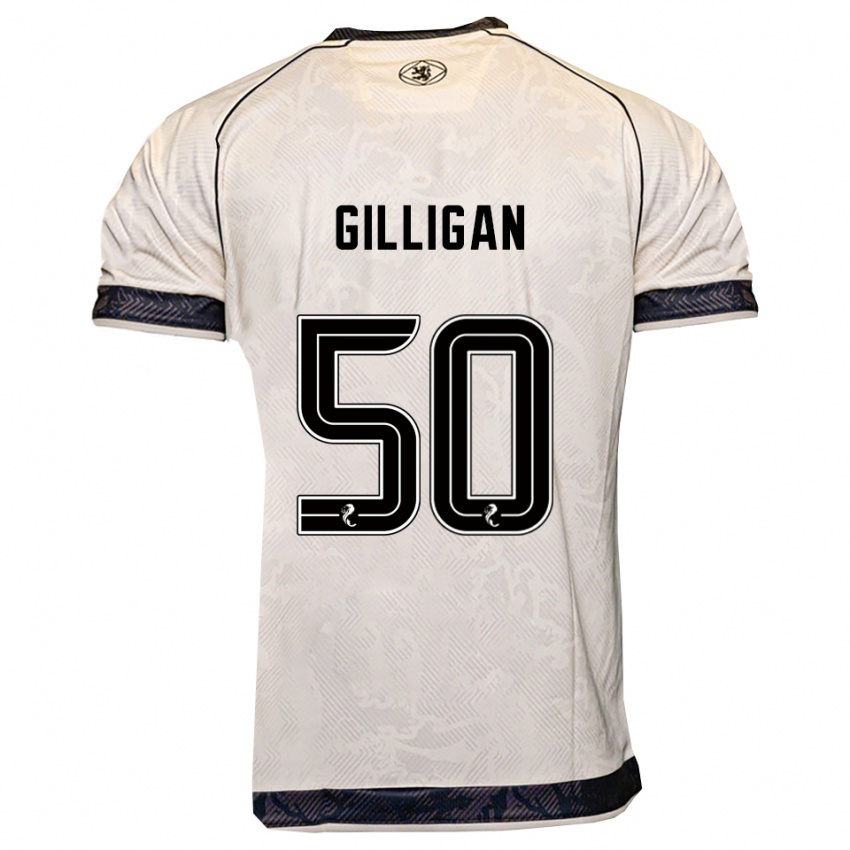 נשים קיר גיליגאן #50 לבן שחור הרחק ג'רזי 2025/26 חולצה קצרה