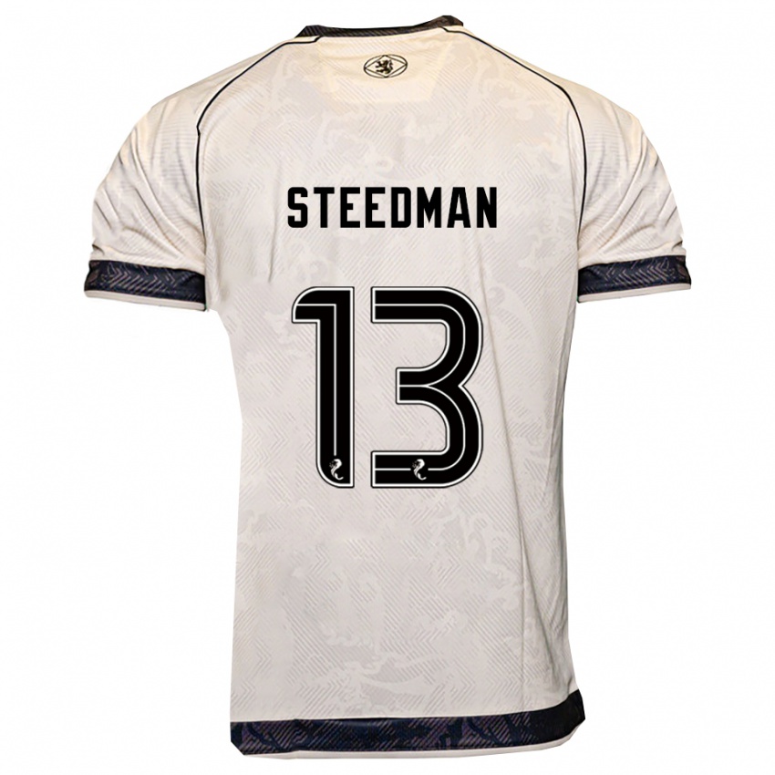 נשים Morgan Steedman #13 לבן שחור הרחק ג'רזי 2025/26 חולצה קצרה