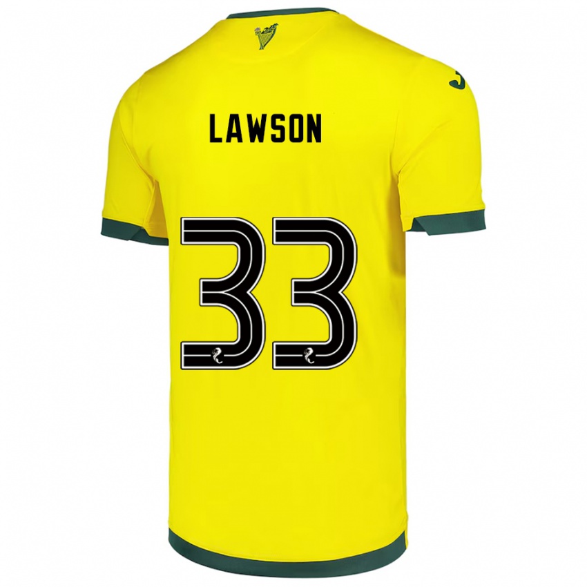 נשים פופי ג'יין לוסון #33 צהוב ירוק הרחק ג'רזי 2025/26 חולצה קצרה