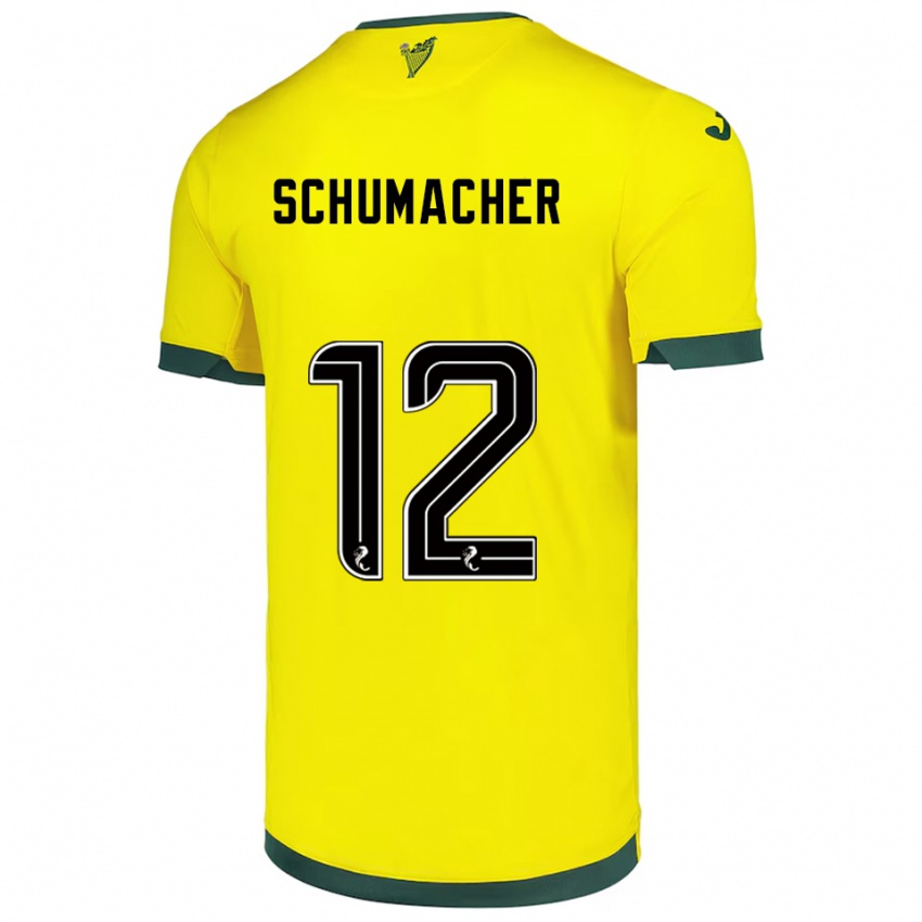 נשים נועה שומאכר #12 צהוב ירוק הרחק ג'רזי 2025/26 חולצה קצרה