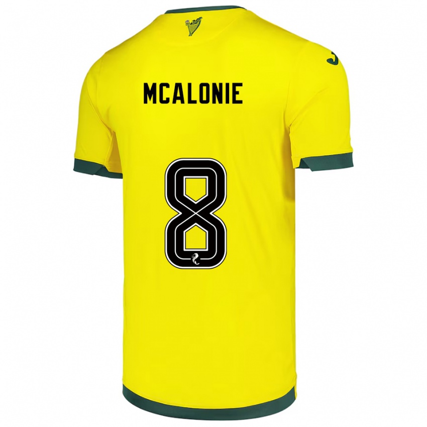נשים מיכאלה מקאלוני #8 צהוב ירוק הרחק ג'רזי 2025/26 חולצה קצרה